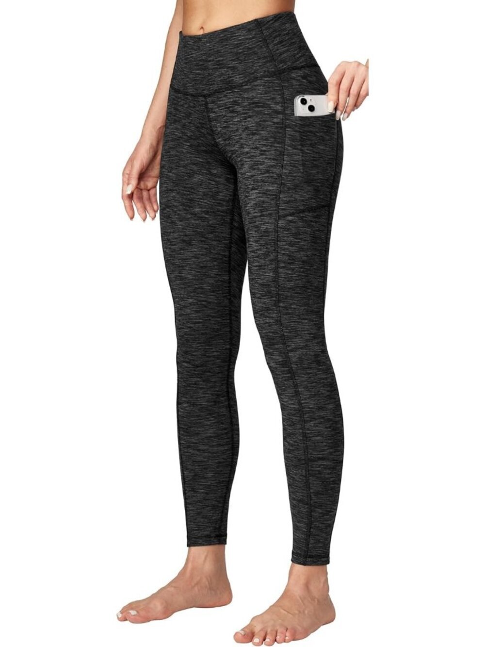 Women's Charcoal Tummy Control Workout Imported Compression Yoga Leggings